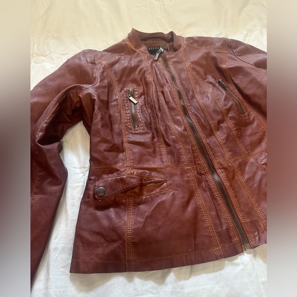 Faux Leather Bomber Jacker Size XL - Picture 2 of 5